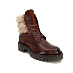 Montagne|Bottines<Ivoire0460a Bottines Ivoire Viyan Cuir Marron