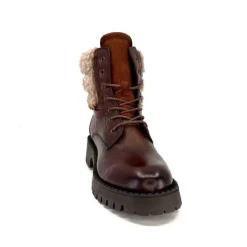 Montagne|Bottines<Ivoire0460a Bottines Ivoire Viyan Cuir Marron