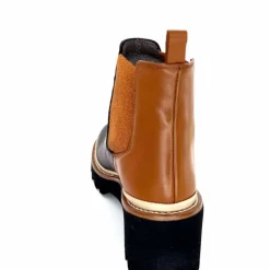 Masculin|Fantaisie<XSA Bottines Legères 9176 Cuir Noir &amp; Camel BordeauxRouge
