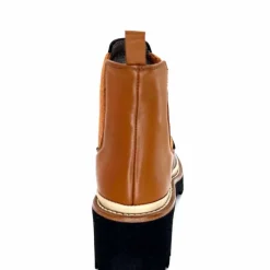 Masculin|Fantaisie<XSA Bottines Legères 9176 Cuir Noir &amp; Camel BordeauxRouge