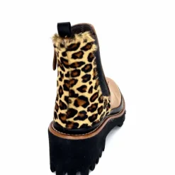 Animalier|Elégant<XSA Bottines Légère 9829 Cuir Camel Léo CamelLéopard