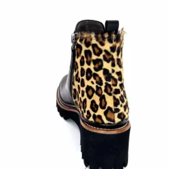 Animalier|Elégant<XSA Bottines Légère 9829 Cuir Noir Léo LéopardNoir
