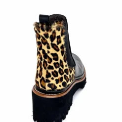 Animalier|Elégant<XSA Bottines Légère 9829 Cuir Noir Léo LéopardNoir