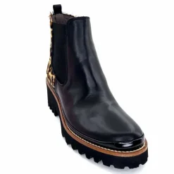 Animalier|Elégant<XSA Bottines Légère 9829 Cuir Noir Léo LéopardNoir