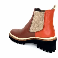 Bottines<XSA Bottines Légères 9176 Cuir Rouge Marron