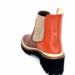 Bottines<XSA Bottines Légères 9176 Cuir Rouge Marron