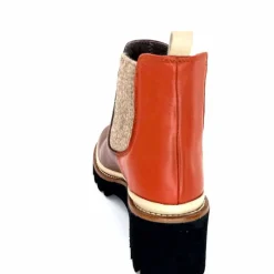 Bottines<XSA Bottines Légères 9176 Cuir Rouge Marron