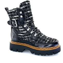 Montagne|Bottines<Mjus Bottines L43204 401 Cuir Textile Tweed Noir