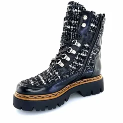 Montagne|Bottines<Mjus Bottines L43204 401 Cuir Textile Tweed Noir