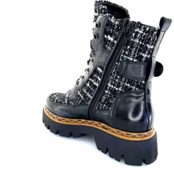 Montagne|Bottines<Mjus Bottines L43204 401 Cuir Textile Tweed Noir