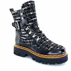 Montagne|Bottines<Mjus Bottines L43204 401 Cuir Textile Tweed Noir