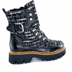 Montagne|Bottines<Mjus Bottines L43204 401 Cuir Textile Tweed Noir