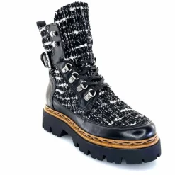 Montagne|Bottines<Mjus Bottines L43204 401 Cuir Textile Tweed Noir