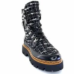 Montagne|Bottines<Mjus Bottines L43204 401 Cuir Textile Tweed Noir