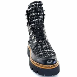 Montagne|Bottines<Mjus Bottines L43204 401 Cuir Textile Tweed Noir