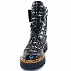 Montagne|Bottines<Mjus Bottines L43204 401 Cuir Textile Tweed Noir