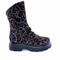 Animalier|Bottines<Mjus Bottines L44208 201 Daim Motif Léo Gris Marron