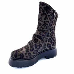 Animalier|Bottines<Mjus Bottines L44208 201 Daim Motif Léo Gris Marron