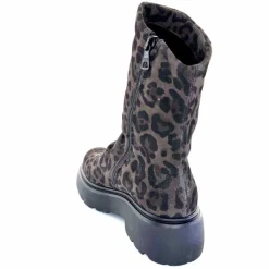 Animalier|Bottines<Mjus Bottines L44208 201 Daim Motif Léo Gris Marron