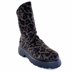 Animalier|Bottines<Mjus Bottines L44208 201 Daim Motif Léo Gris Marron