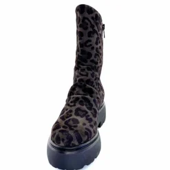 Animalier|Bottines<Mjus Bottines L44208 201 Daim Motif Léo Gris Marron