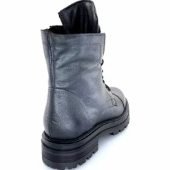 Rock|Fantaisie<Mjus Bottines M77277 301 Cuir Gris Métallique Bijoux Argent GrisMétal