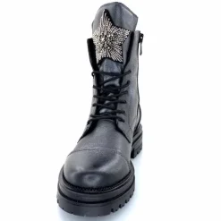 Rock|Fantaisie<Mjus Bottines M77277 301 Cuir Gris Métallique Bijoux Argent GrisMétal