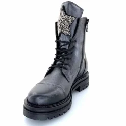 Rock|Fantaisie<Mjus Bottines M77277 301 Cuir Gris Métallique Bijoux Argent GrisMétal