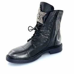 Rock|Fantaisie<Mjus Bottines T81209 201 Cuir Argent Noir