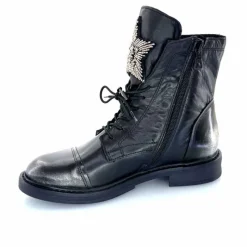 Rock|Fantaisie<Mjus Bottines T81209 201 Cuir Argent Noir