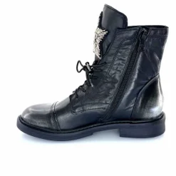 Rock|Fantaisie<Mjus Bottines T81209 201 Cuir Argent Noir
