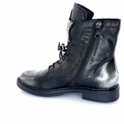 Rock|Fantaisie<Mjus Bottines T81209 201 Cuir Argent Noir