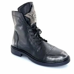 Rock|Fantaisie<Mjus Bottines T81209 201 Cuir Argent Noir