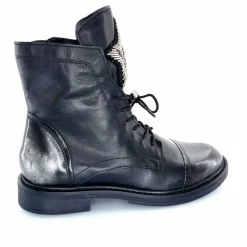 Rock|Fantaisie<Mjus Bottines T81209 201 Cuir Argent Noir