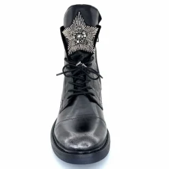 Rock|Fantaisie<Mjus Bottines T81209 201 Cuir Argent Noir