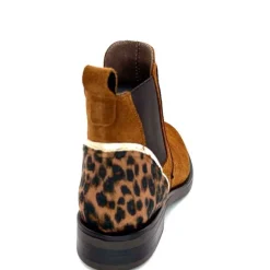Animalier<MKD Bottines Dean Daim Marron