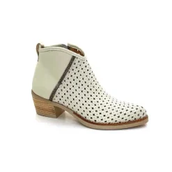 Bottines Eté<MKD Bottines Ferial Cuir Blanc Crème