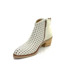Bottines Eté<MKD Bottines Ferial Cuir Blanc Crème