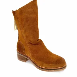 Talon|Féminin<MKD Bottines Jazon Daim Marron