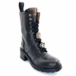 Bijoux|Bottines<GioPiu Bottines Rangers Lacées Gio+ Afra 44a Cuir Bijoux Noir