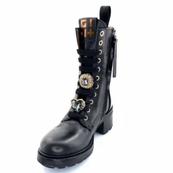 Bijoux|Bottines<GioPiu Bottines Rangers Lacées Gio+ Afra 44a Cuir Bijoux Noir