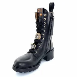 Bijoux|Bottines<GioPiu Bottines Rangers Lacées Gio+ Afra 44a Cuir Bijoux Noir