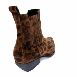 Animalier|Santiags<Ivoire0341a Bottines Santiags Ivoire Ar230p Daim Léo Léopard