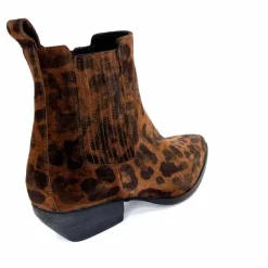 Animalier|Santiags<Ivoire0341a Bottines Santiags Ivoire Ar230p Daim Léo Léopard