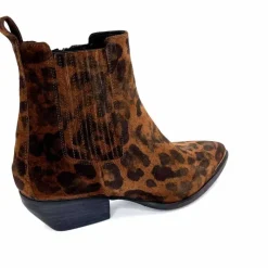 Animalier|Santiags<Ivoire0341a Bottines Santiags Ivoire Ar230p Daim Léo Léopard