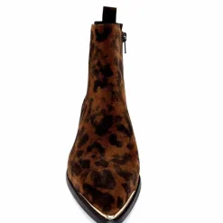 Animalier|Santiags<Ivoire0341a Bottines Santiags Ivoire Ar230p Daim Léo Léopard