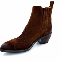 Rock|Santiags<Ivoire0156 Bottines Santiags Ivoire 9500 Lily Daim Marron