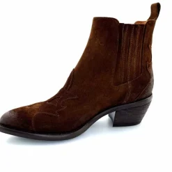 Rock|Santiags<Ivoire0156 Bottines Santiags Ivoire 9500 Lily Daim Marron