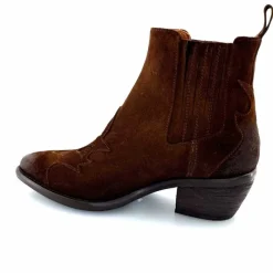 Rock|Santiags<Ivoire0156 Bottines Santiags Ivoire 9500 Lily Daim Marron