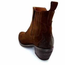 Rock|Santiags<Ivoire0156 Bottines Santiags Ivoire 9500 Lily Daim Marron
